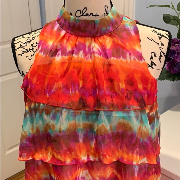 NY Collection Multi Tiered Sun Blouse - Picture 4 of 7